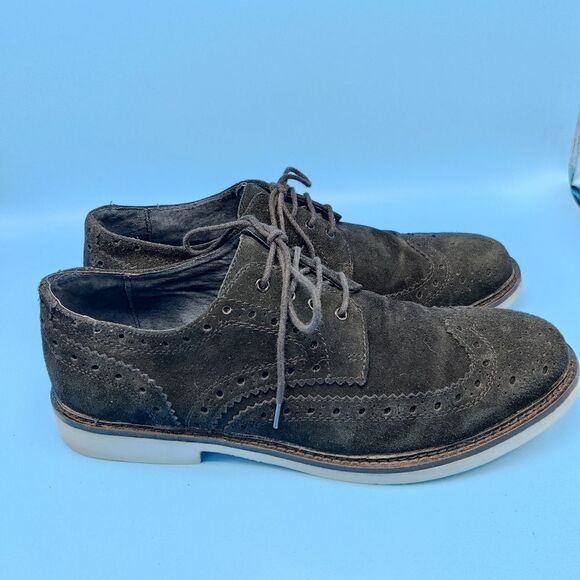 Joseph Abboud Suede Wingtip Brogue Oxford Shoes Men’s Size 11.5 Charcoal Black main image 13